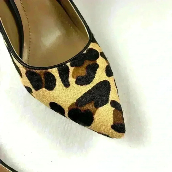 BCBG Aminkha Animal Print Real Cow Hair Point Toe Pump Heels Size 7.5B - Picture 5 of 15